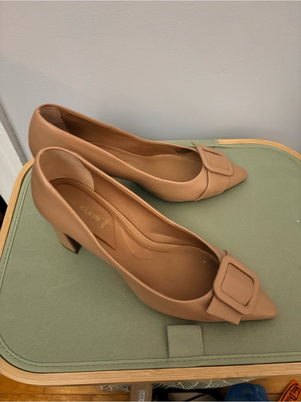 Anne Klein Blush Pointed-Toe Buckle Flats - Picture 2 of 2